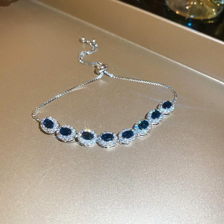 18k Gold-Plated Zircon Clover Flower Simple Clip Bracelet