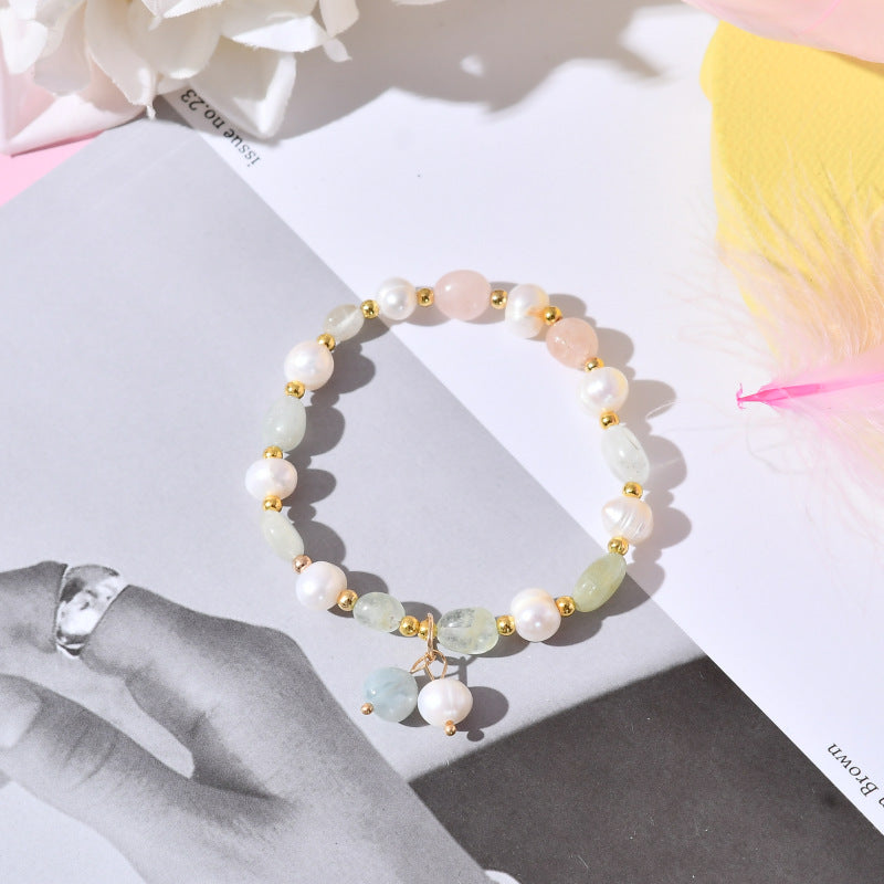 Ins Korean-style Yellow Crystal Freeform Crystal Bracelet