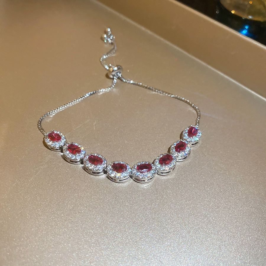 18k Gold-Plated Zircon Clover Flower Simple Clip Bracelet