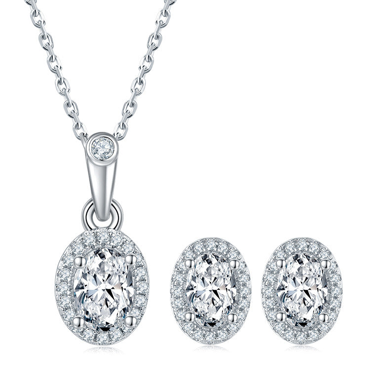 925 Sterling Silver Pendant Necklace Earrings Set