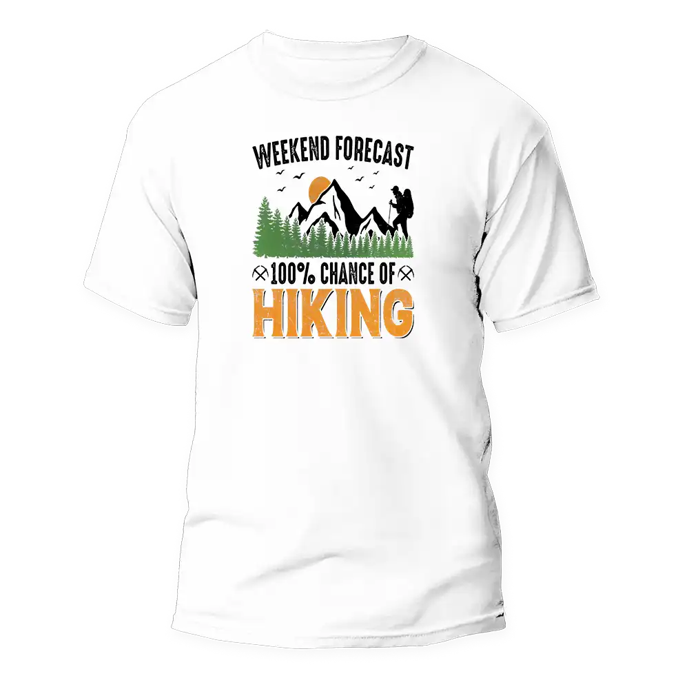 Weekend Forecast 100% Hiking Man T-Shirt