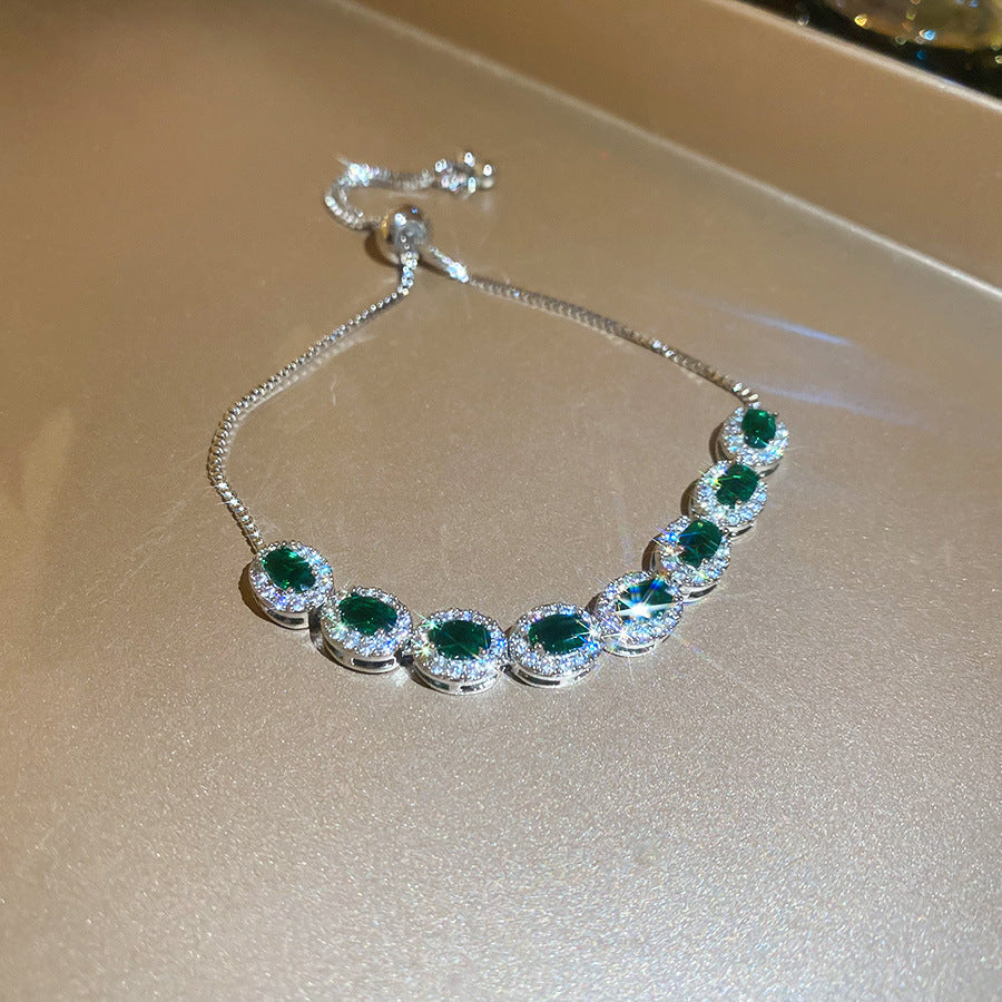 18k Gold-Plated Zircon Clover Flower Simple Clip Bracelet